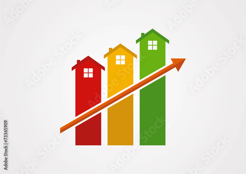 Home fullcolor growth arrow logo vector