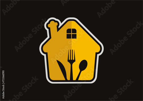 Home foods and resto logo vector