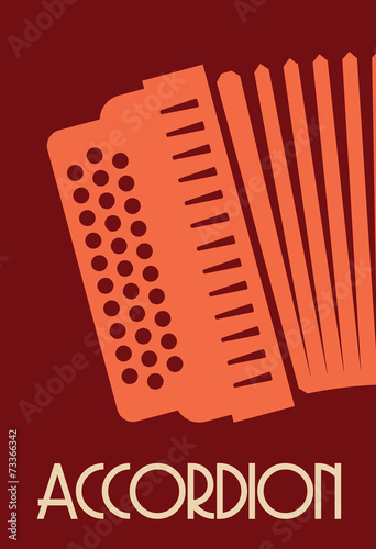 accordion retro poster