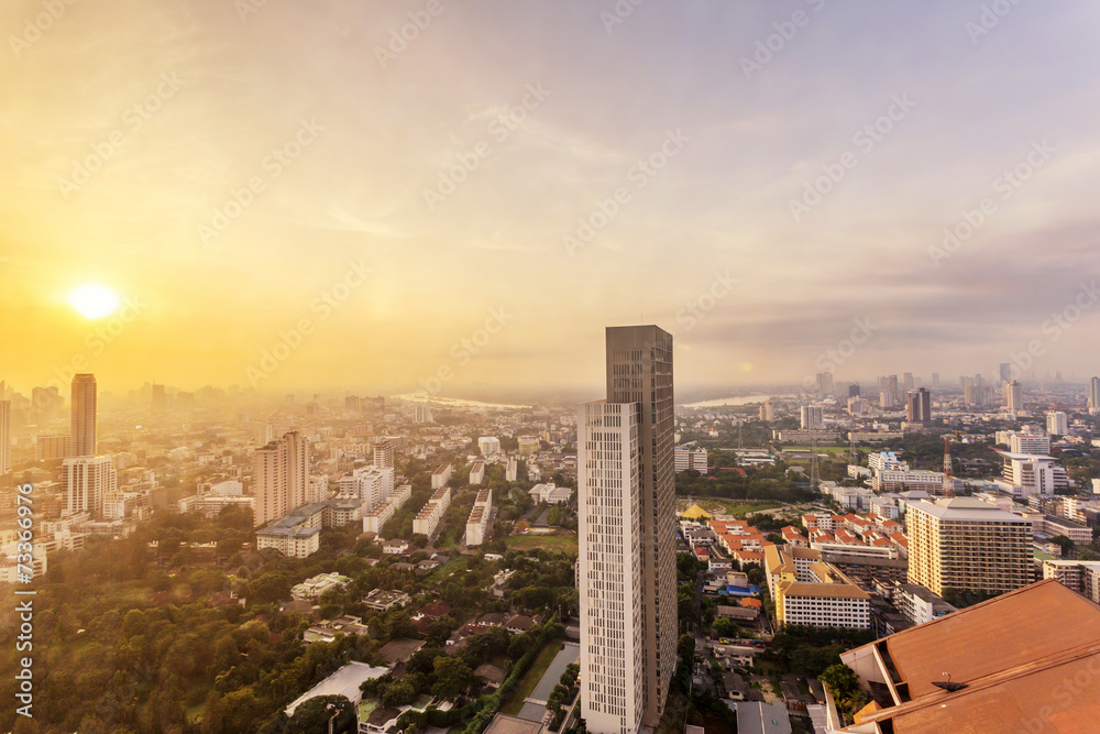 panoramic cityscape of bangkok,thailand