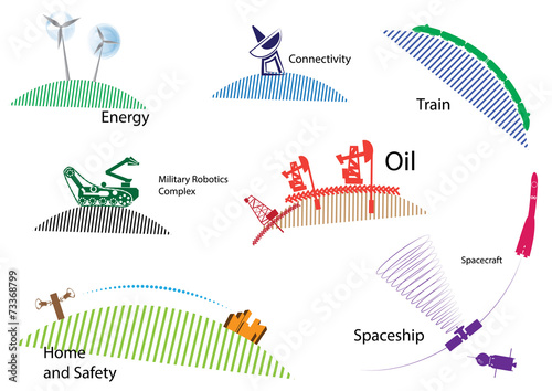 Industry Engineering Vector Icons Set