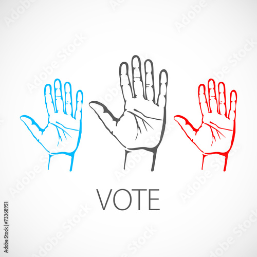 Wallpaper Mural warm colorful up hands logo, vector illustration vote Torontodigital.ca