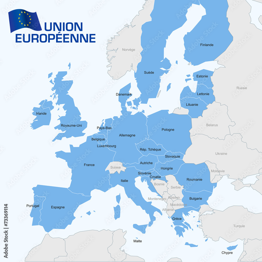 Fototapeta premium Carte Union Européenne