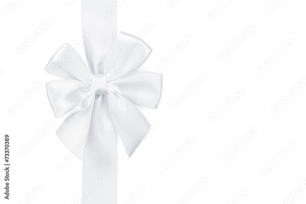 White ribbon with bow White ribbon with bow