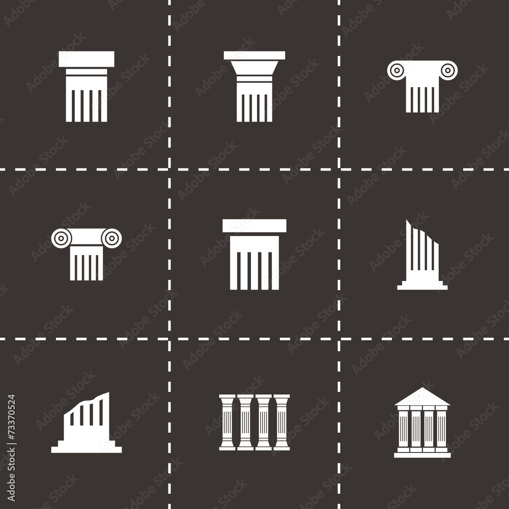 Vector black column icon set Vector black column icon set