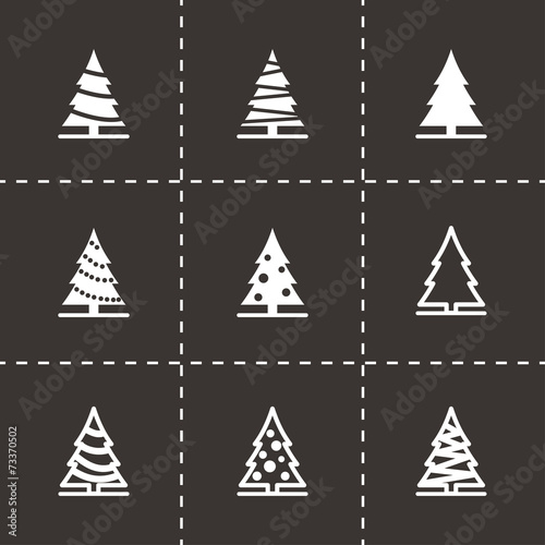 Vector black christmas tree icon set