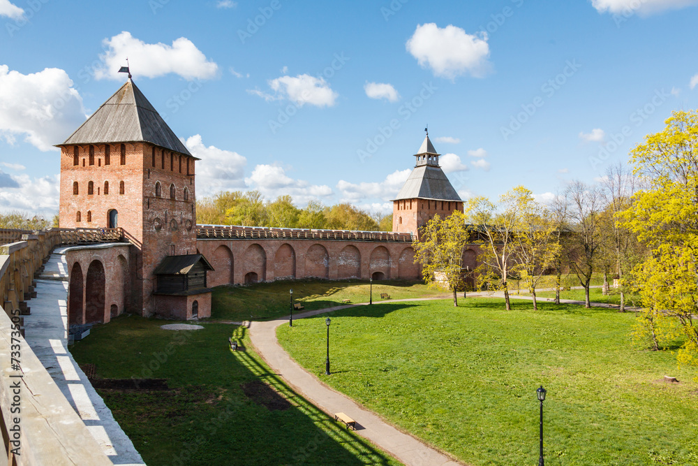 wall of Novgorod Kremlin, Russia