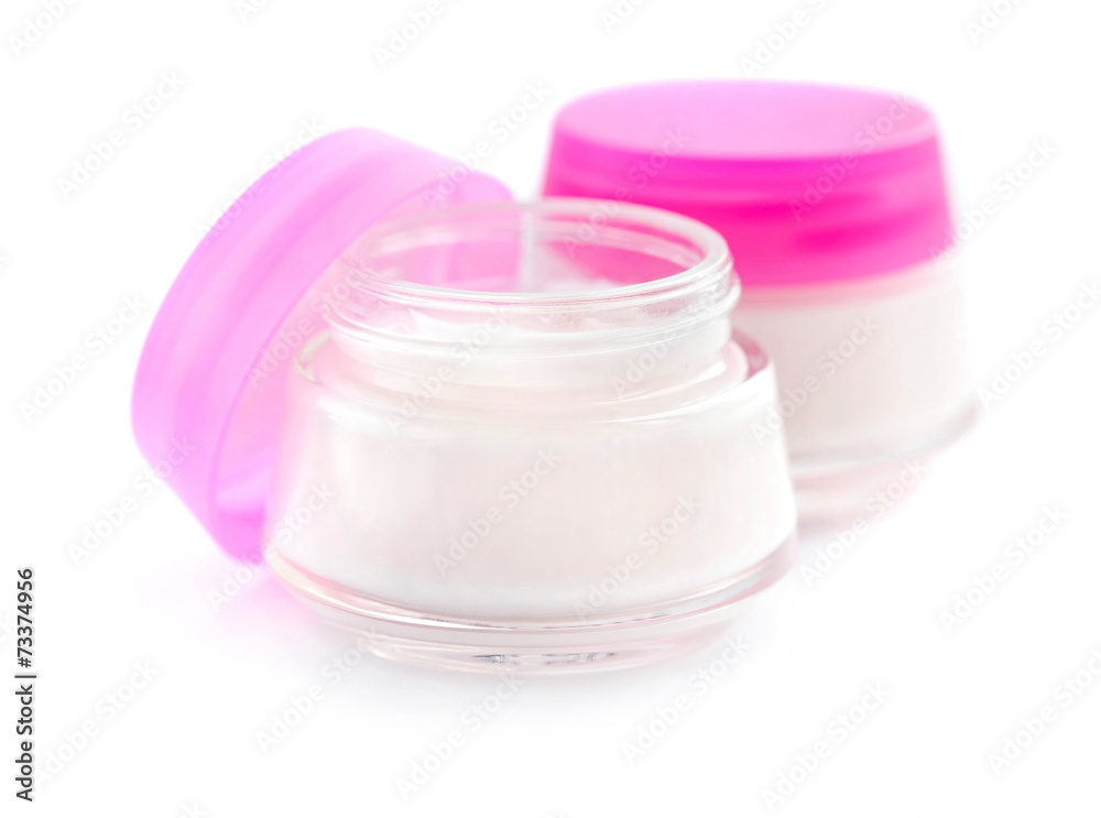 Cosmetic creams isolated on white background Cosmetic creams isolated on white background