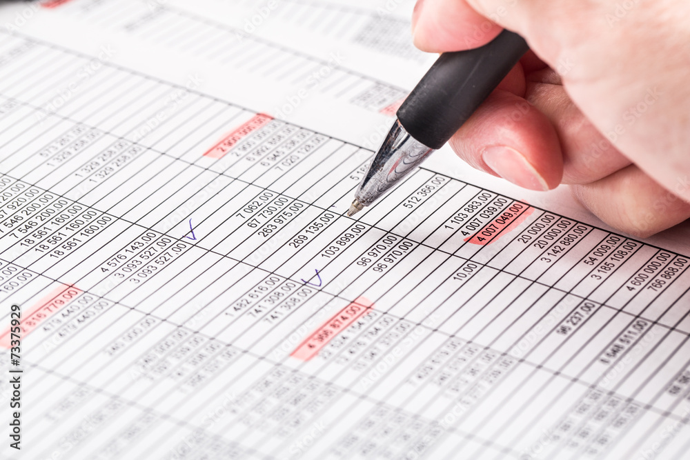 Business woman working with documents in office Business woman working with documents in office