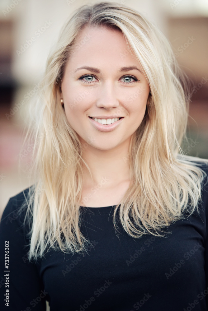 beautiful blonde girl portrait on the street beautiful blonde girl portrait on the street