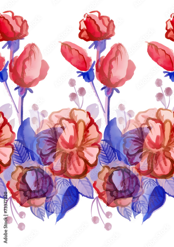 Fototapeta premium beautiful bright floral seamless pattern