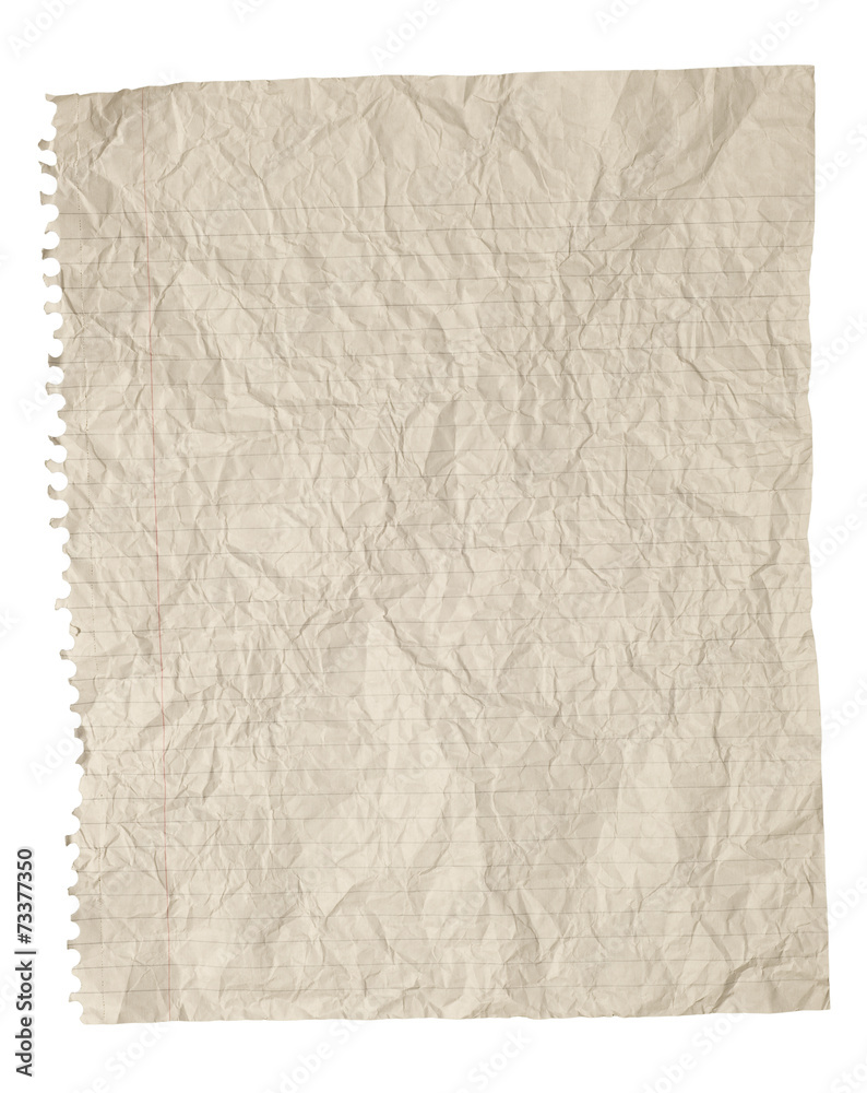 Crumpled Paper Background on White Crumpled Paper Background on White