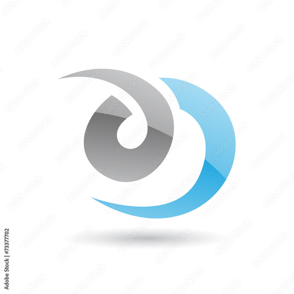 Grey and Blue Swirly Abstract Icon Grey and Blue Swirly Abstract Icon