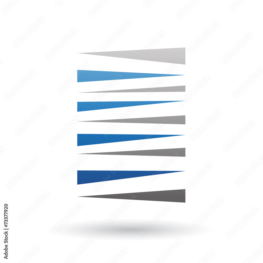 Grey and Blue Abstract Icon