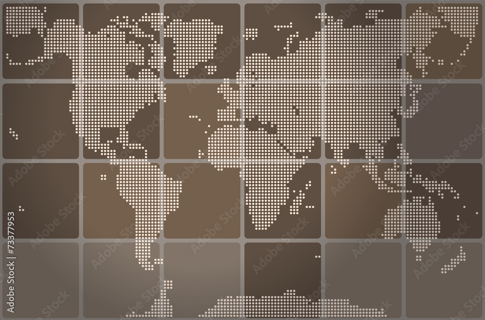 Fototapeta premium Dotted World map. Vector mosaic.