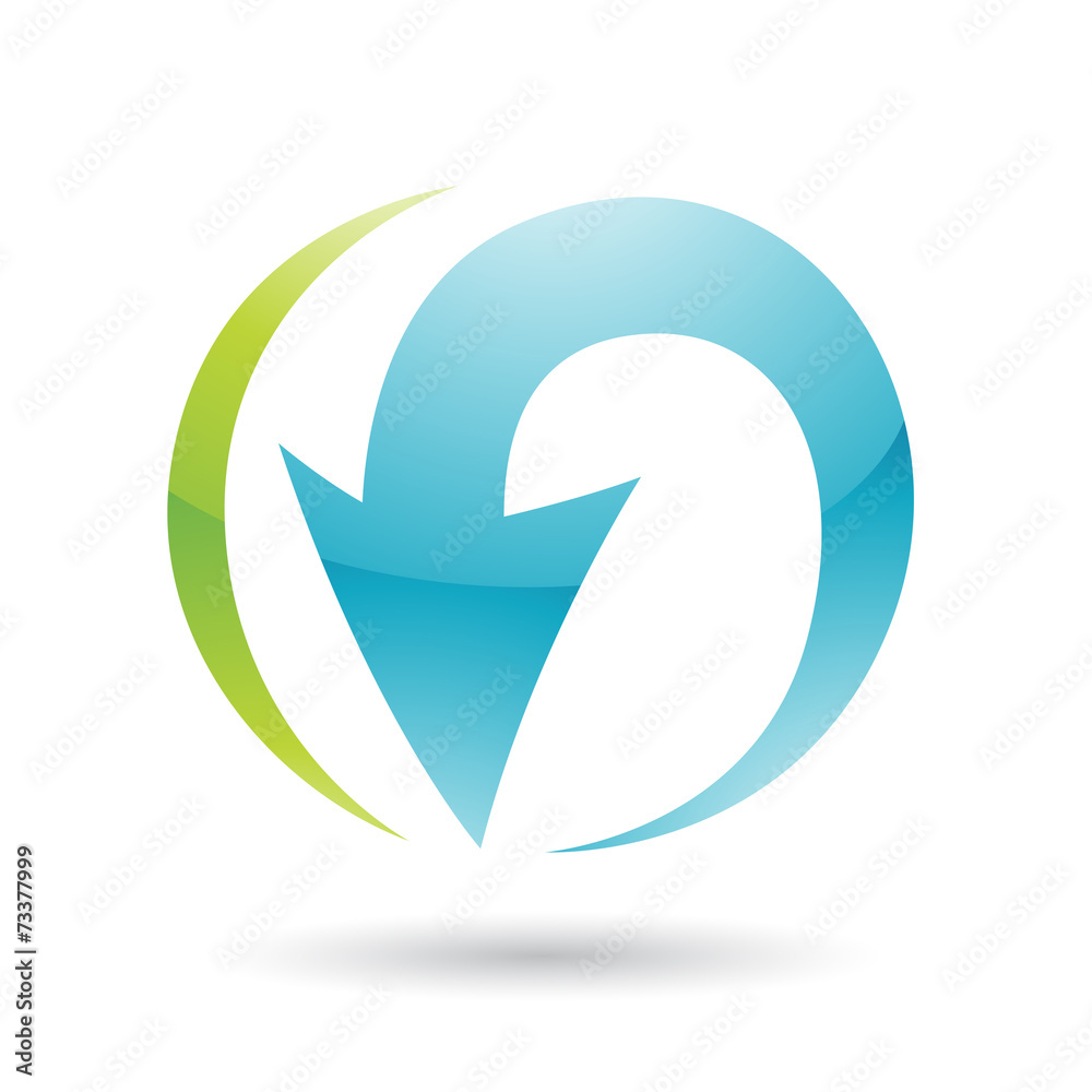Green and Blue Abstract Icon