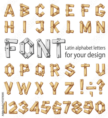 Font consisting of the Latin alphabet and digits