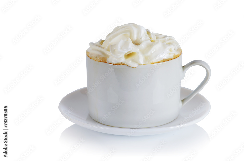 Cup of coffee with whipped cream Cup of coffee with whipped cream