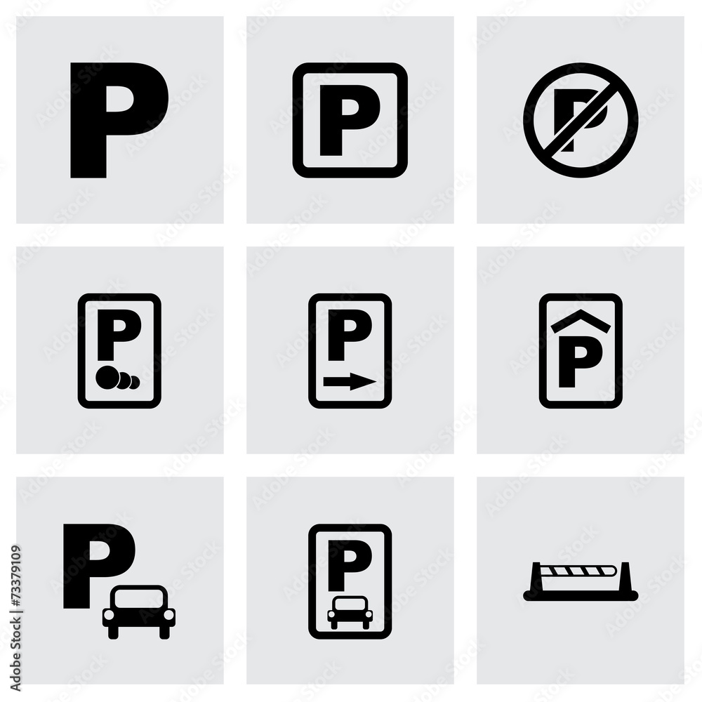 Vector parking icon set Vector parking icon set