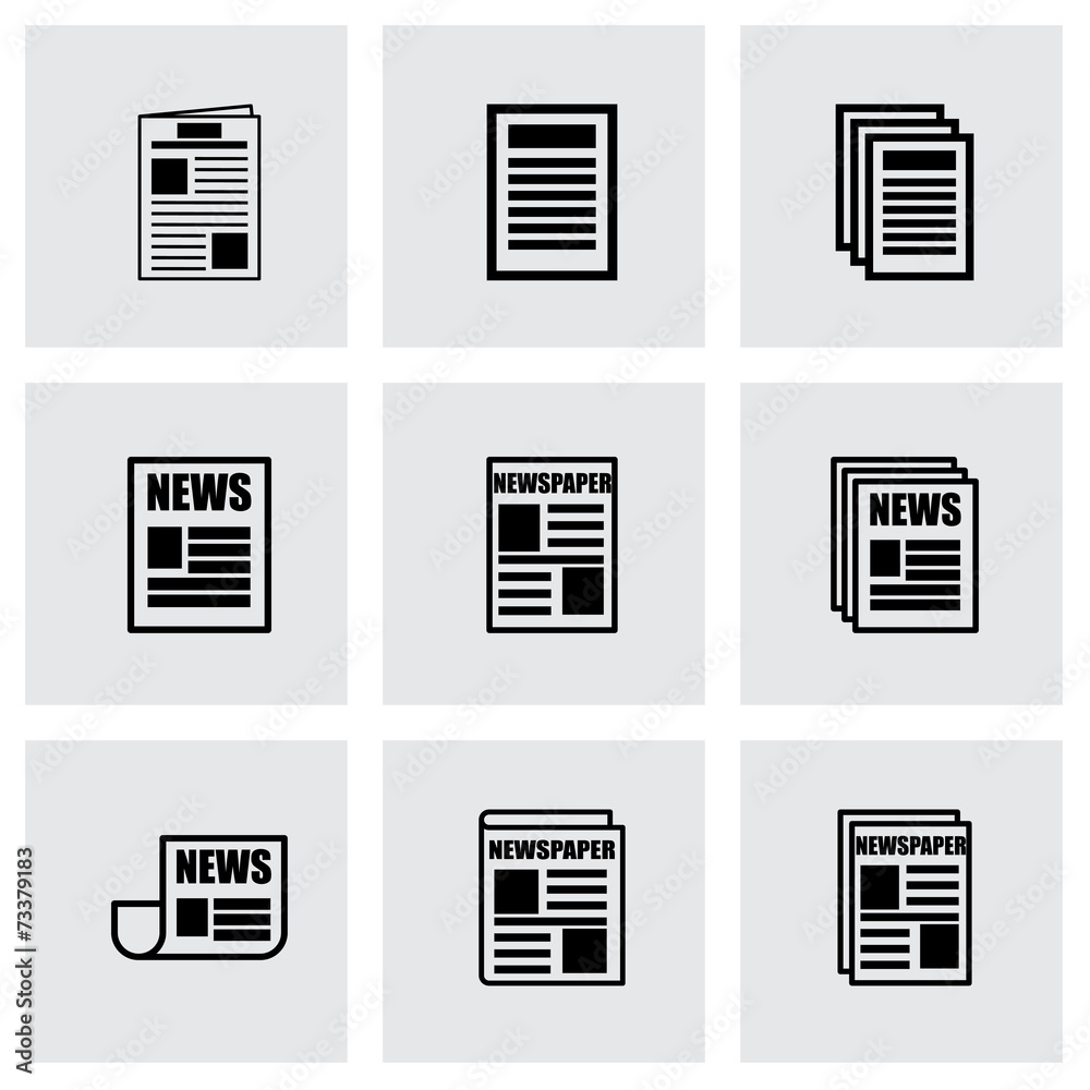 Vector newspaper icon set Vector newspaper icon set