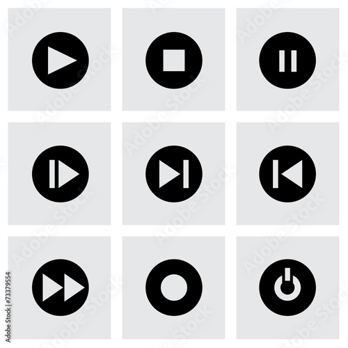 Vector media buttons icon set