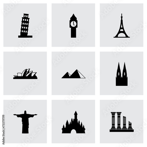 Vector landmarks icon set