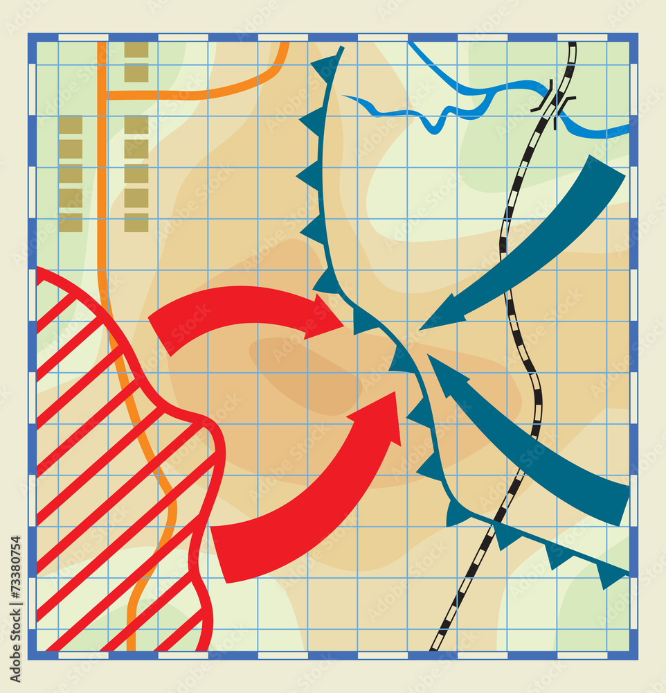 Fictional And Stylized Map Of The Fighting Stock Vector Adobe Stock