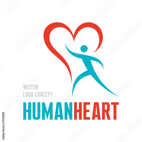 Human heart - vector logo illustration. Human character logo.