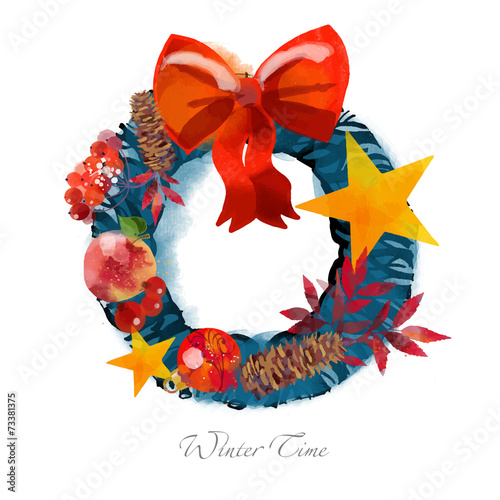 christmas winter time wreath