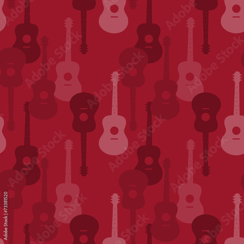 Music seamless pattern with guitars vector illustration