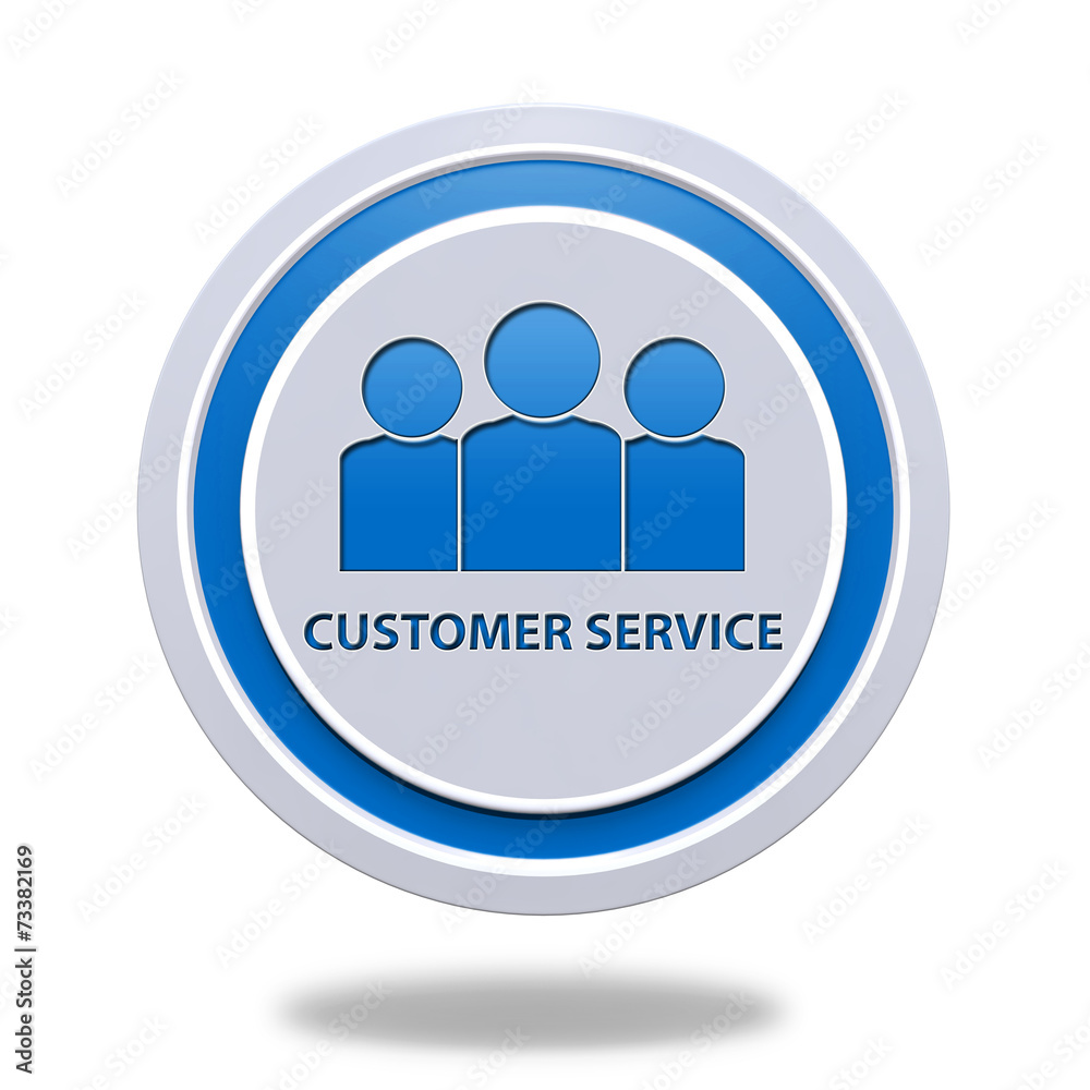 Customer service circular icon on white background Customer service circular icon on white background
