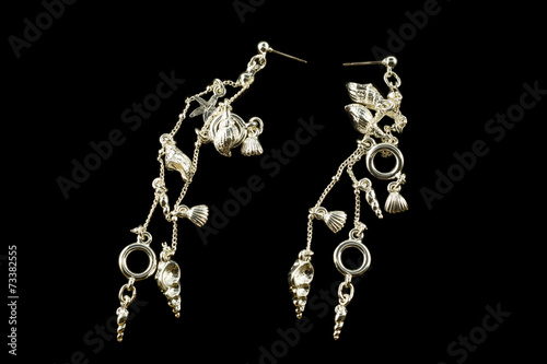 silver earrings with crystals