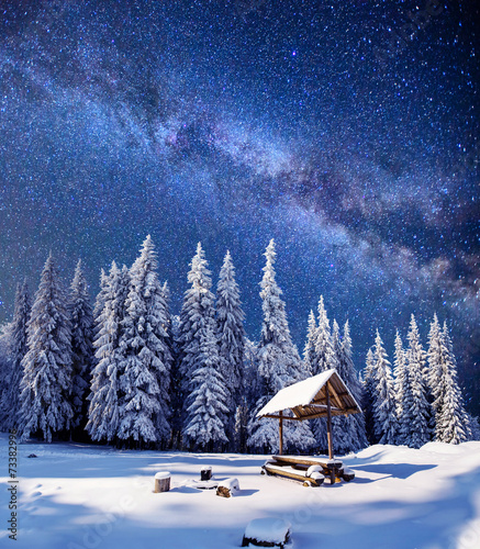 Canvas Print fantastic milky way in the New Year's Eve