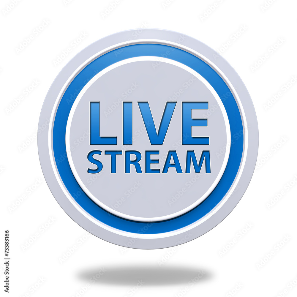 Live stream circular icon on white background Live stream circular icon on white background
