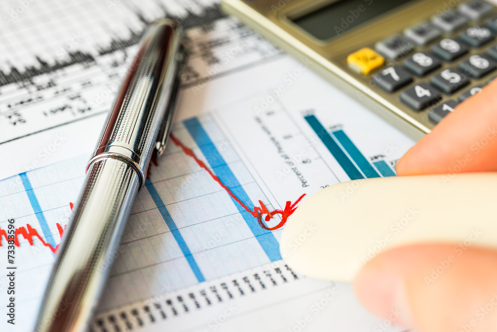 Obraz premium Stock market decline, the erasing losses
