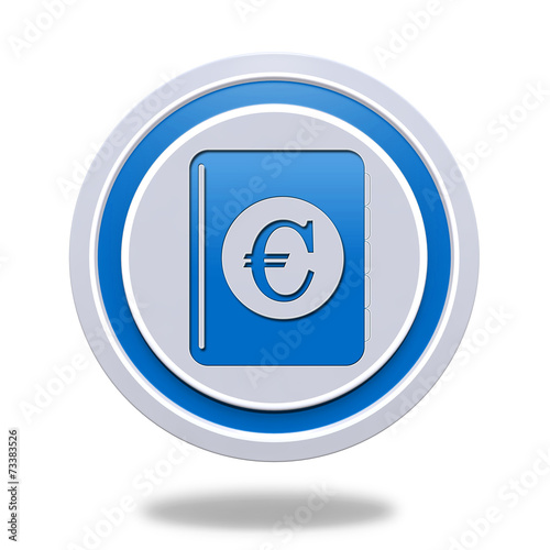 euro money book circular icon on white background