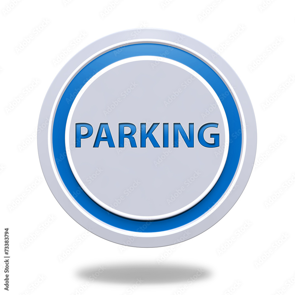 Parking circular icon on white background Parking circular icon on white background