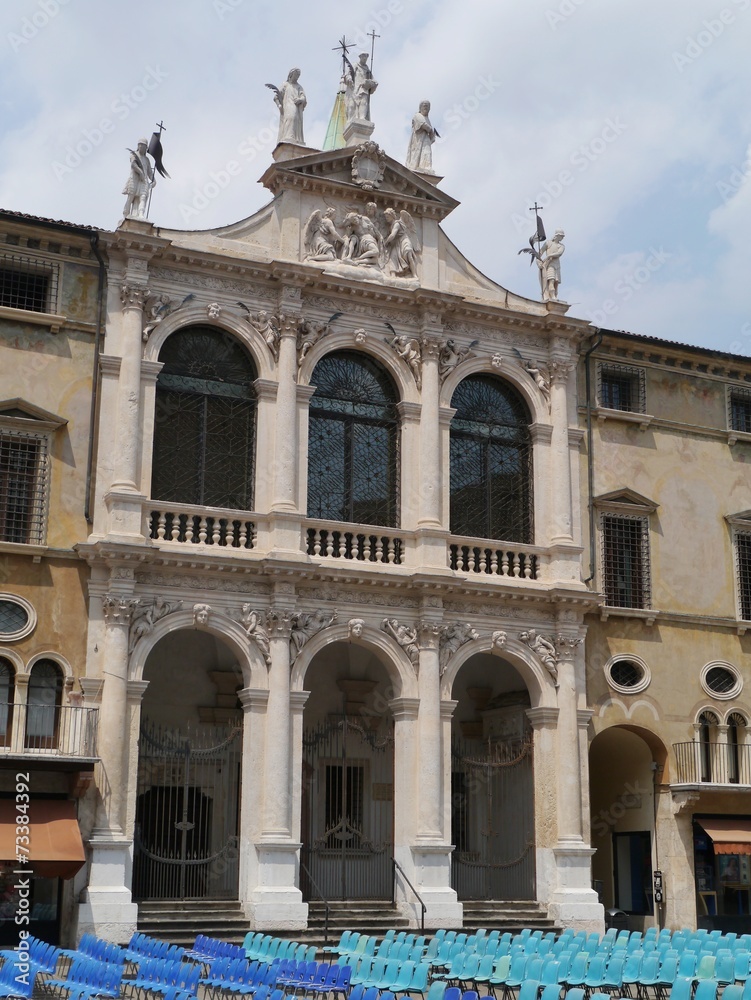 The facade of the church saint Vincent in Vicenza