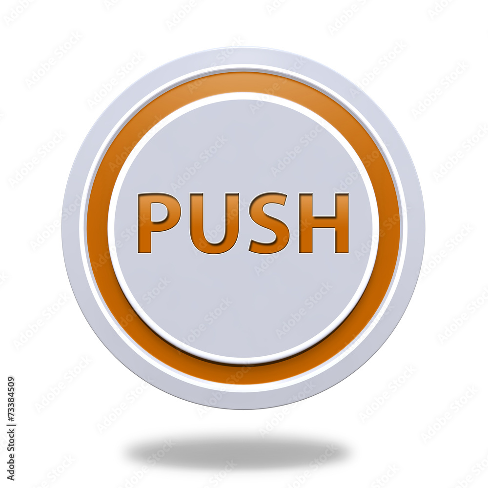 push circular icon on white background push circular icon on white background
