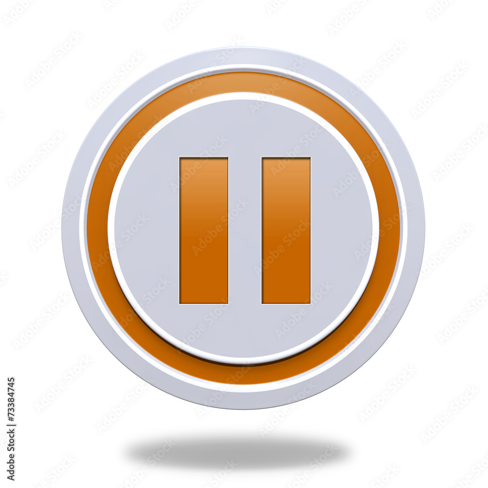 pause circular icon on white background pause circular icon on white background