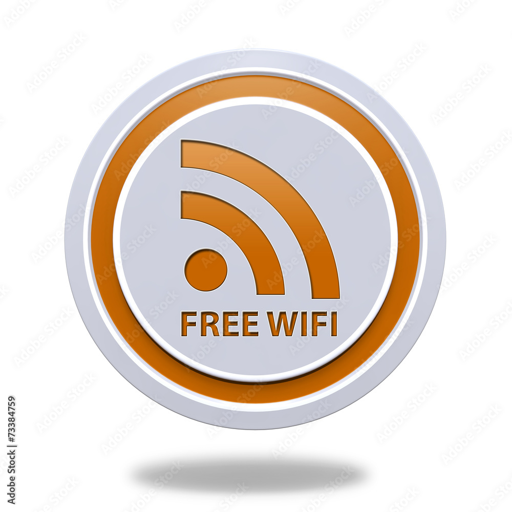 Free wifi circular icon on white background Free wifi circular icon on white background