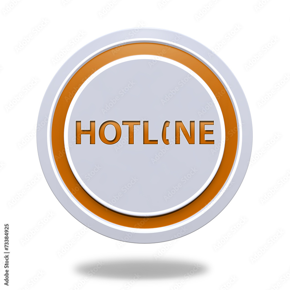 Hotline circular icon on white background Hotline circular icon on white background