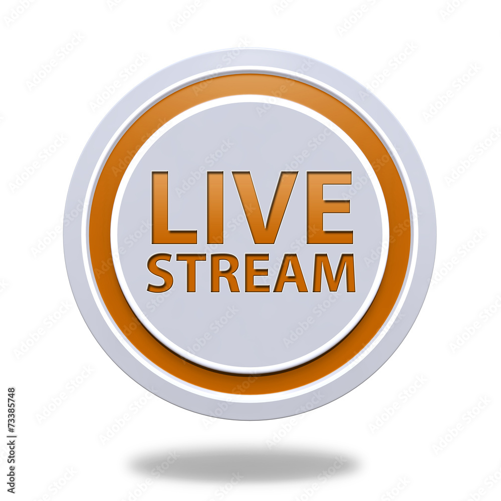 Live stream circular icon on white background Live stream circular icon on white background