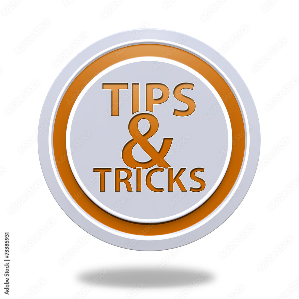 Tips & tricks circular icon on white background Tips & tricks circular icon on white background