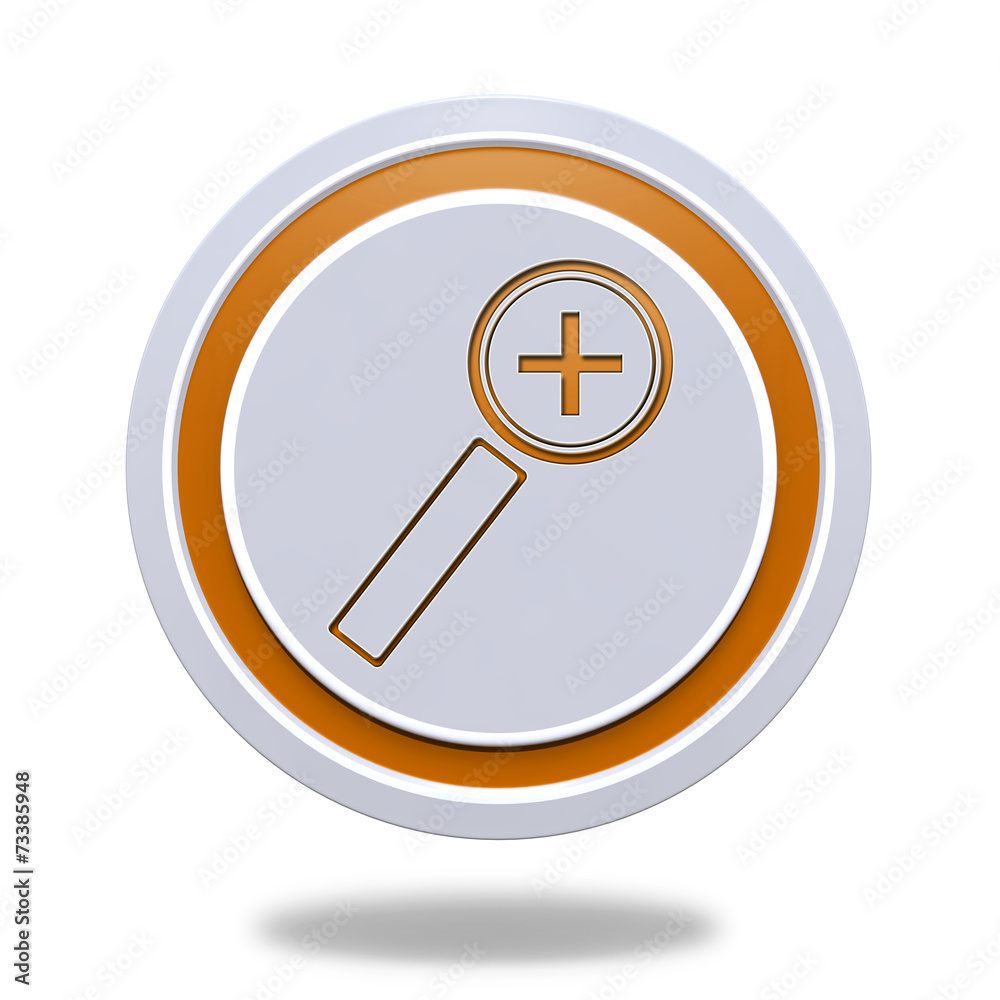 Zoom in circular icon on white background Zoom in circular icon on white background