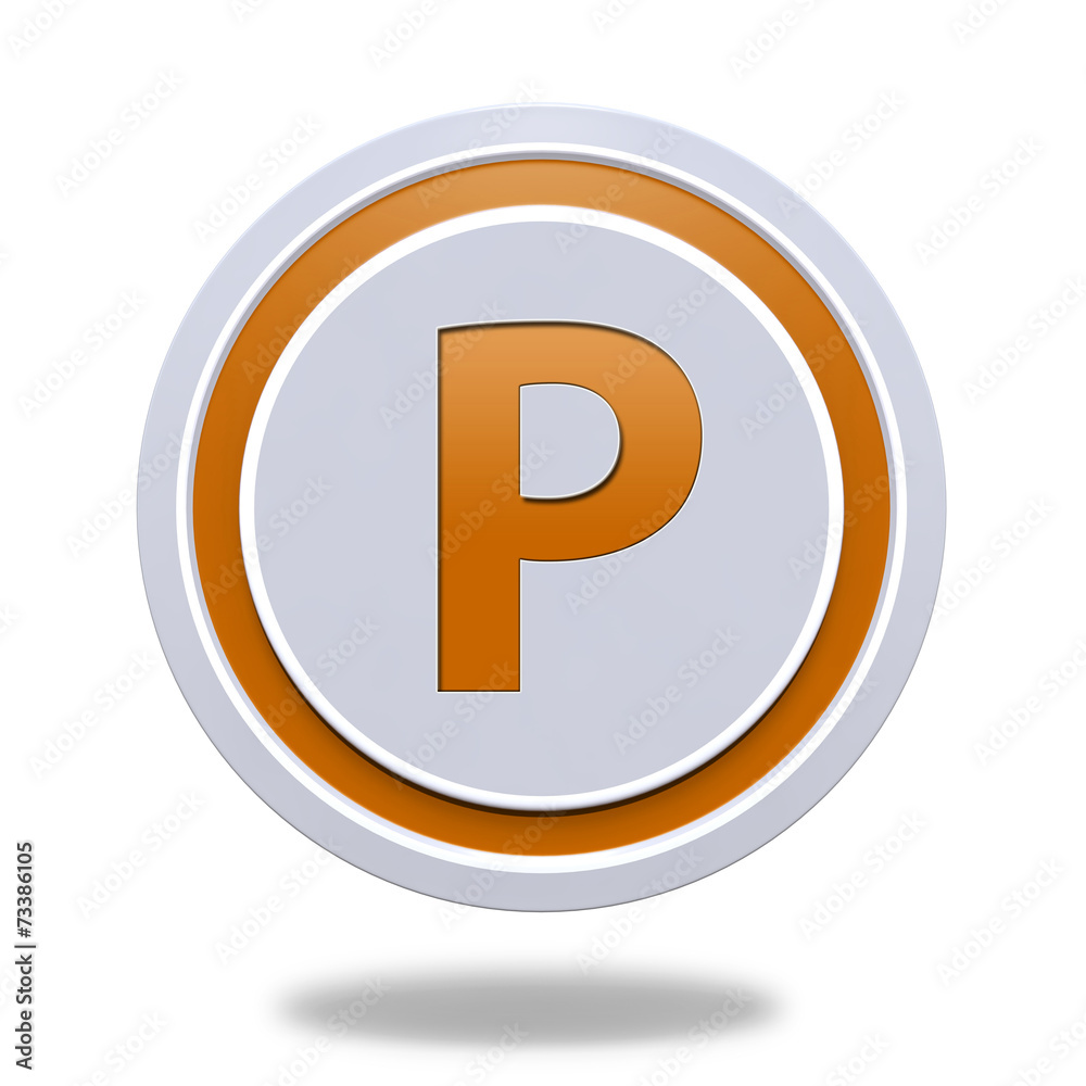 Parking circular icon on white background Parking circular icon on white background
