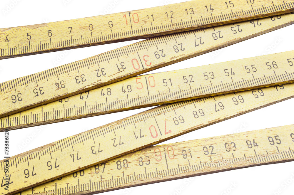 Folding ruler on white background Folding ruler on white background
