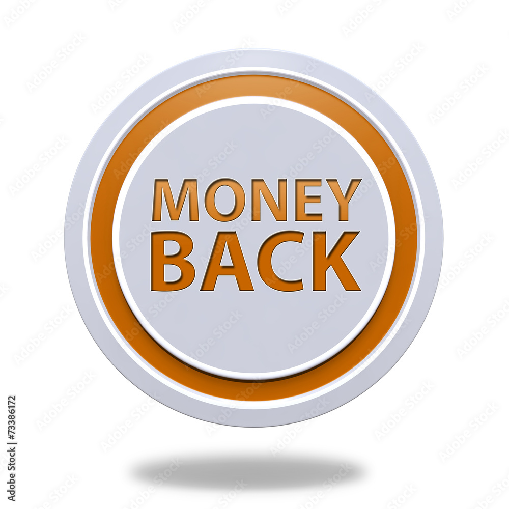 Money back circular icon on white background Money back circular icon on white background