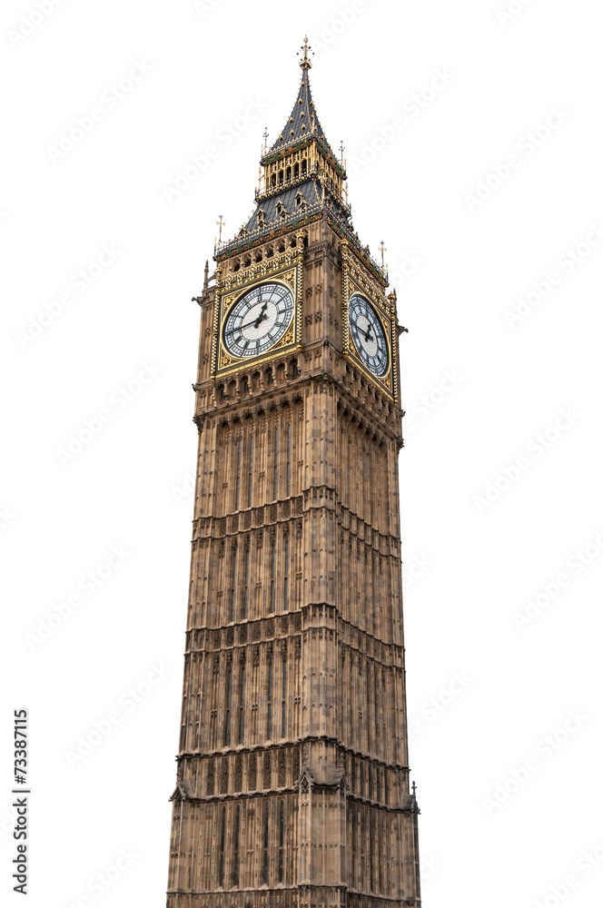 Fototapeta premium Big Ben w Londynie na białym tle