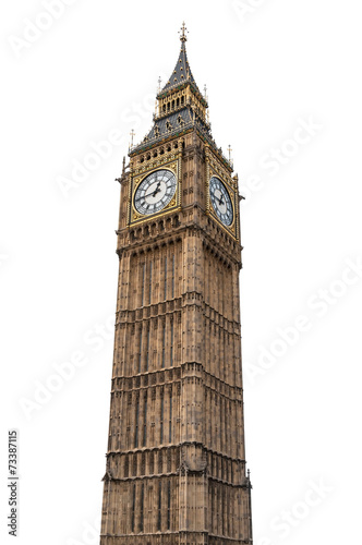 Big Ben in London on white background